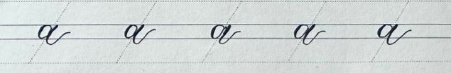 Chữ caligraphy in thường nhóm 1 (a,c,e,o,x) || Hành trình luyện chữ ngày 2 a 1