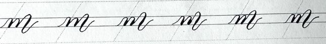 Chữ caligraphy in thường nhóm 2 (i,u,n,m,v,w) || Hành trình luyện chữ ngày 3 m 1