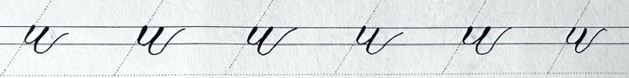 Chữ caligraphy in thường nhóm 2 (i,u,n,m,v,w) || Hành trình luyện chữ ngày 3 u 1